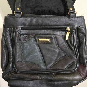 ✨️Vintage✨️ 1980's Black Multi-color Patchwork Handbag